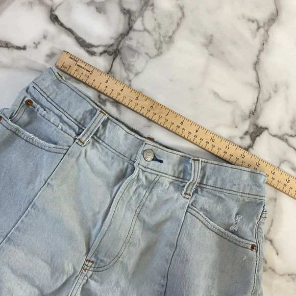 Abercrombie & Fitch The Cutoff Shorts Womens Sz 27 4 Blue High Rise Denim Frayed - Picture 6 of 9